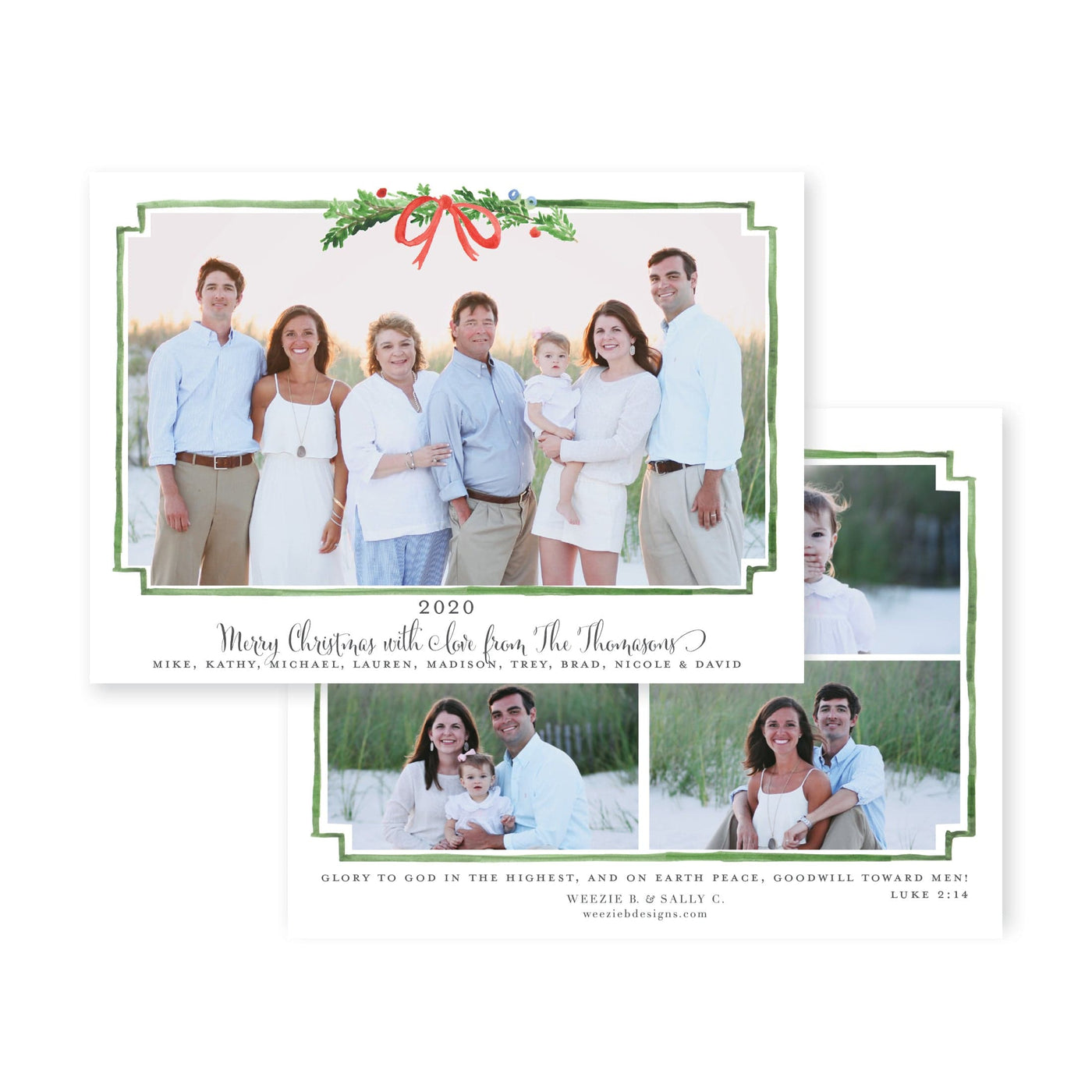 Holiday Swag Horizontal Christmas Card