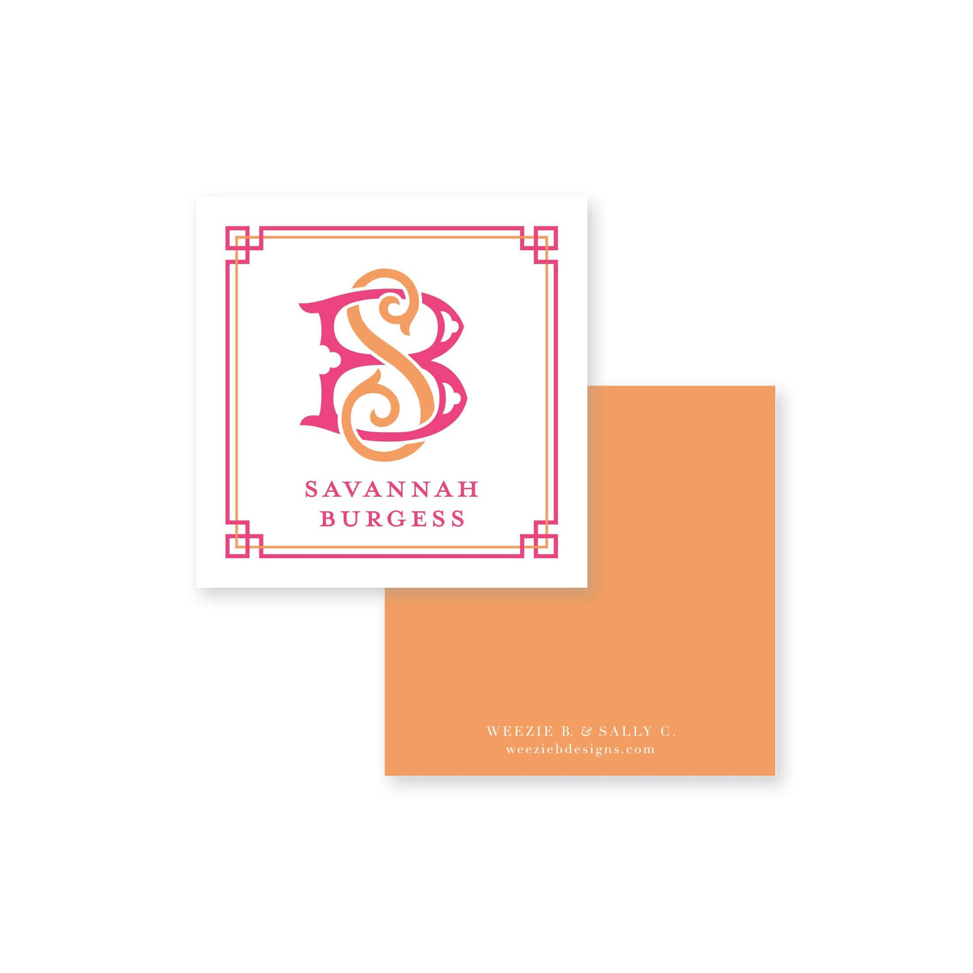Intertwine Double Border Calling Card