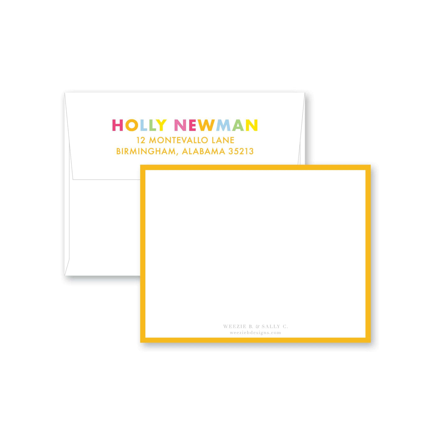 Rainbow Letters Flat Note Card