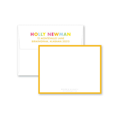 Rainbow Letters Flat Note Card