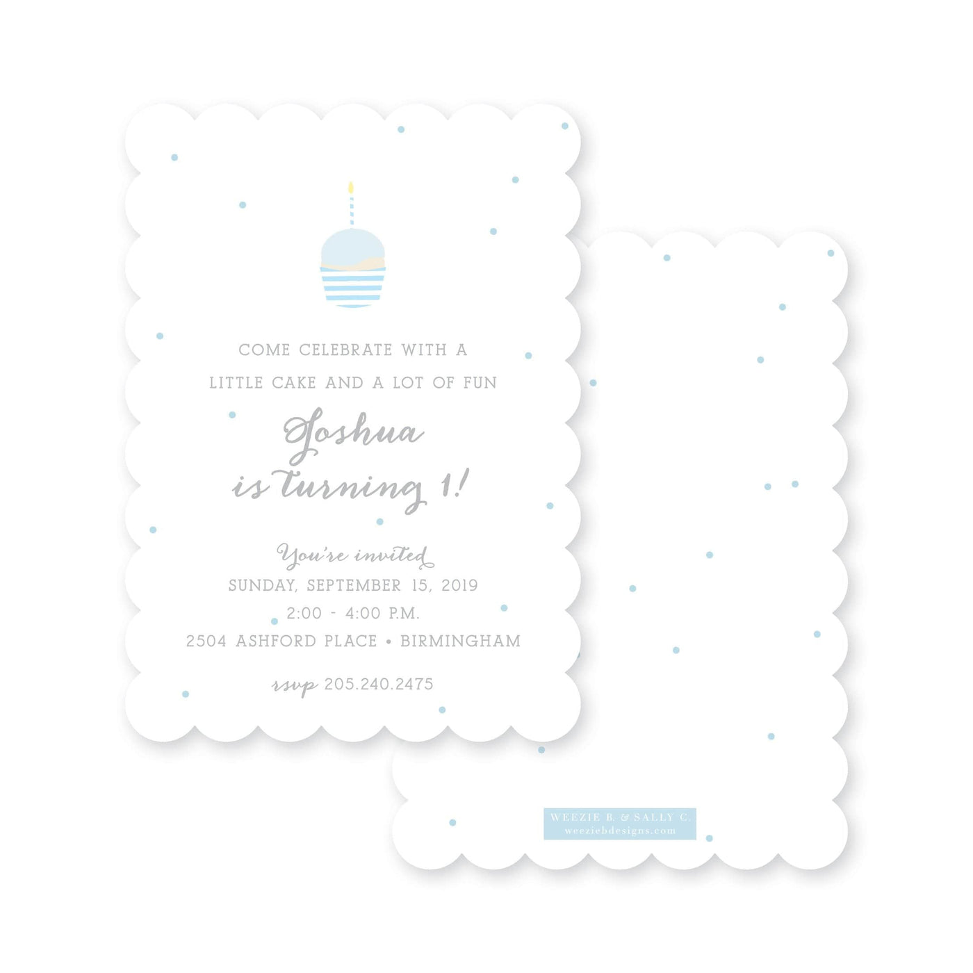 Weezie B. Designs | Little Cupcake Blue