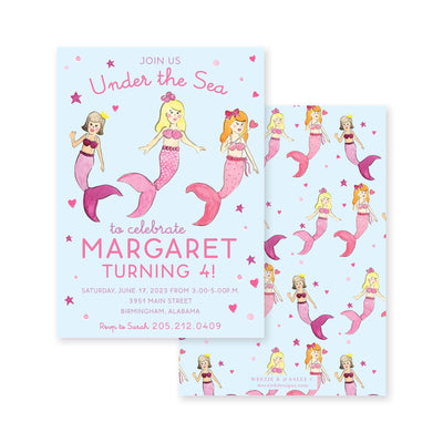 Mermaid - Under the Sea Watercolor Birthday