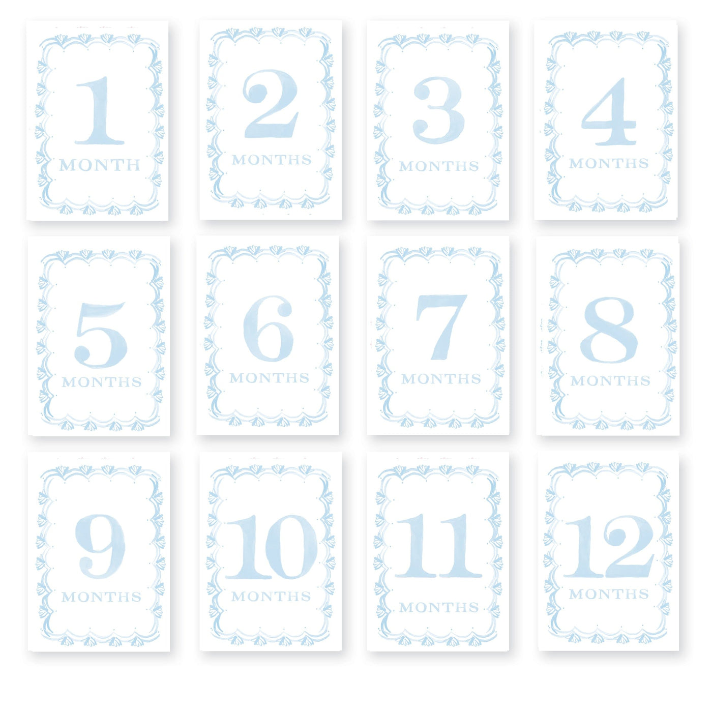 French Border Baby Milestone Cards