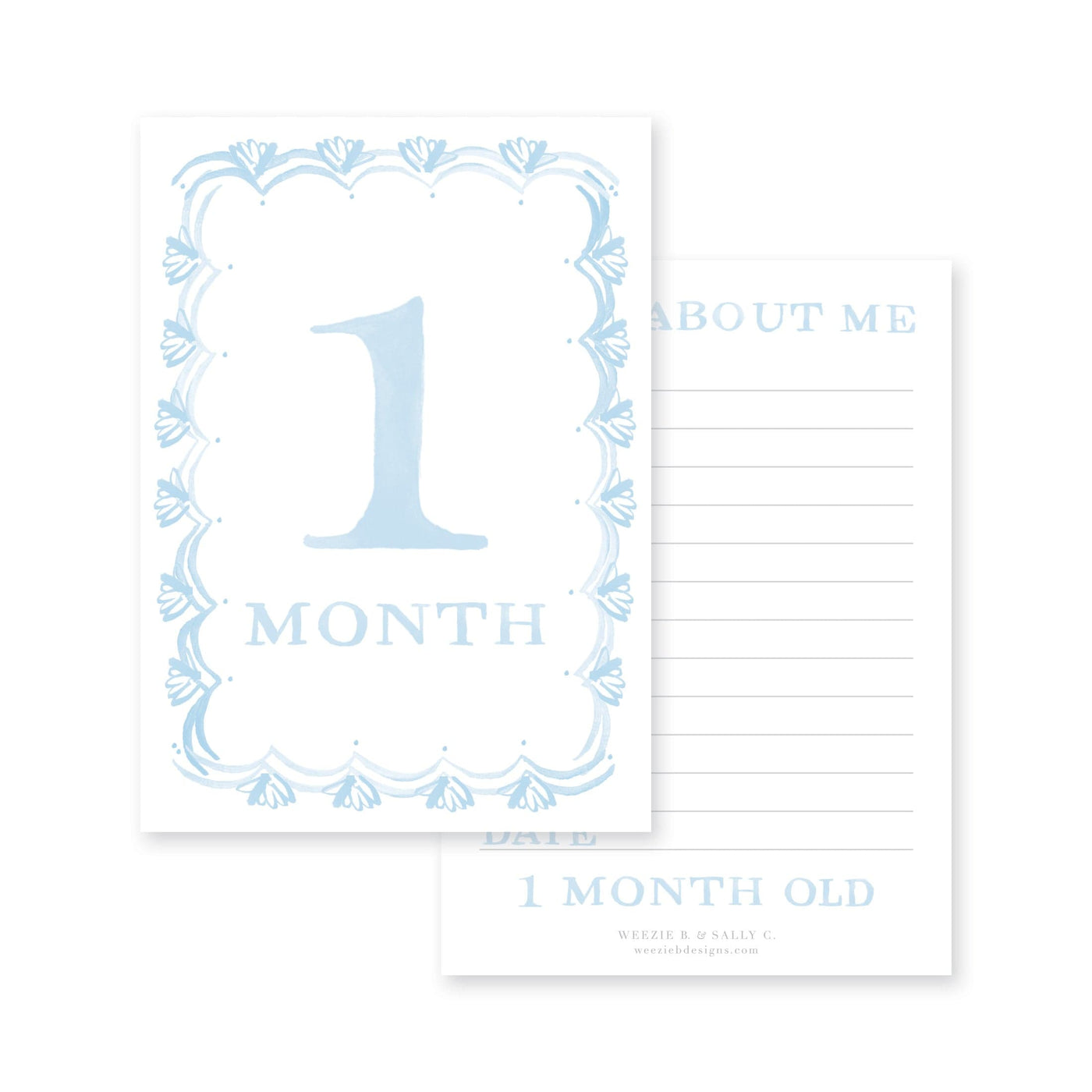 French Border Baby Milestone Cards