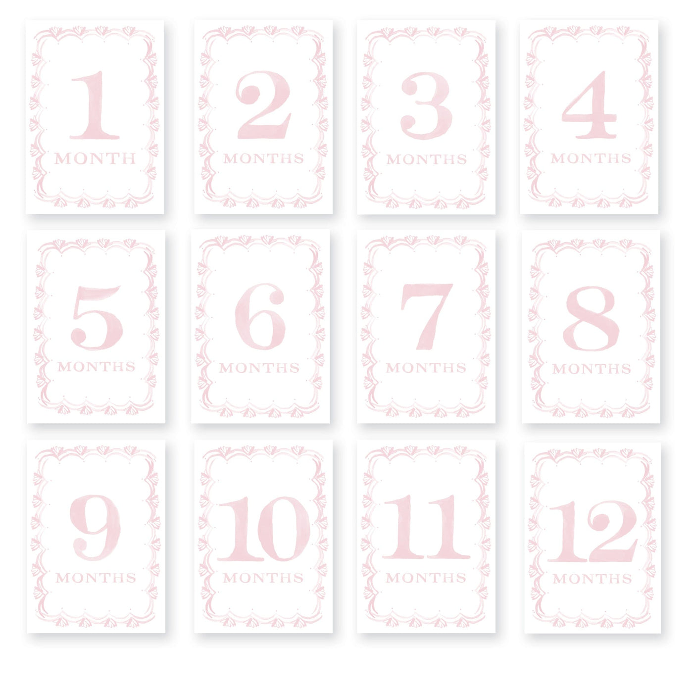 French Border Baby Milestone Cards