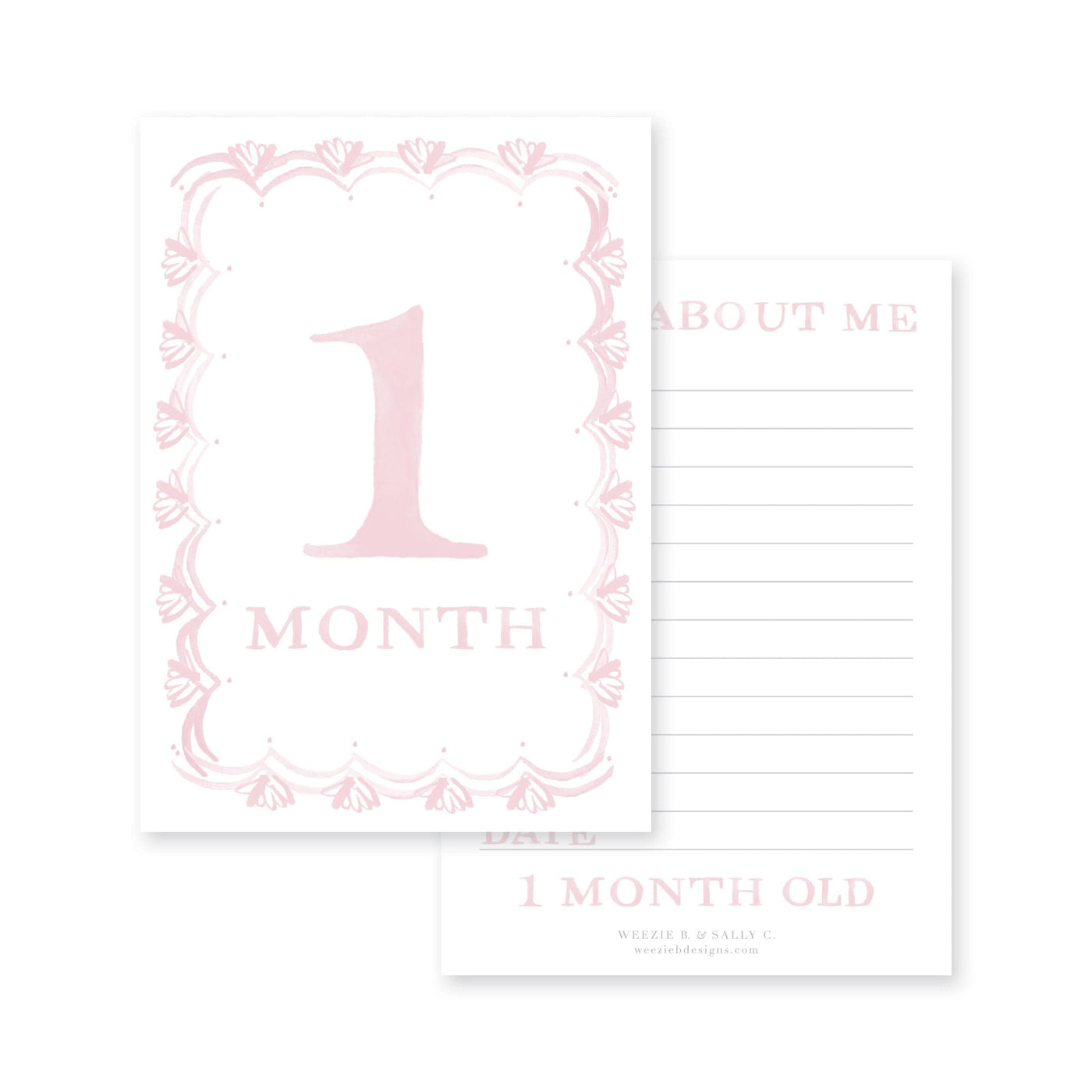 French Border Baby Milestone Cards