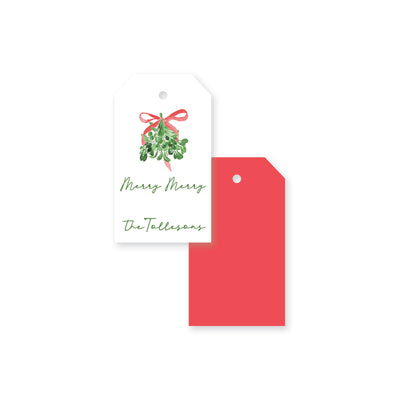 Mistletoe Bow Christmas Gift Tag