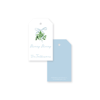 Mistletoe Bow Christmas Gift Tag