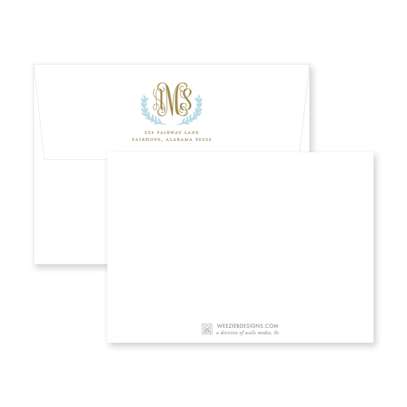 Vine Laurel Flat Note Card