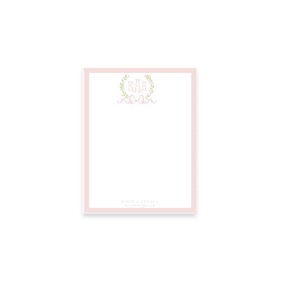 Sweet Watercolor Wreath and Bow Notepad