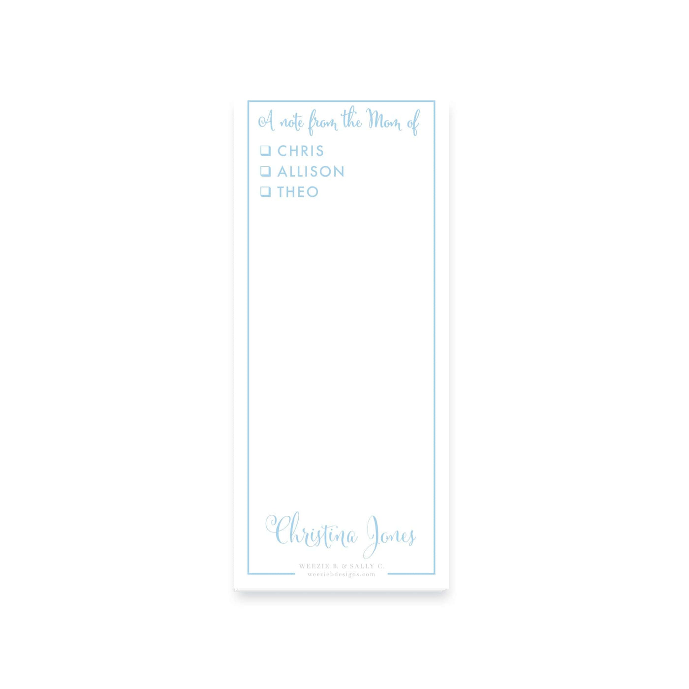 A Note From Mom In Curly Notepad