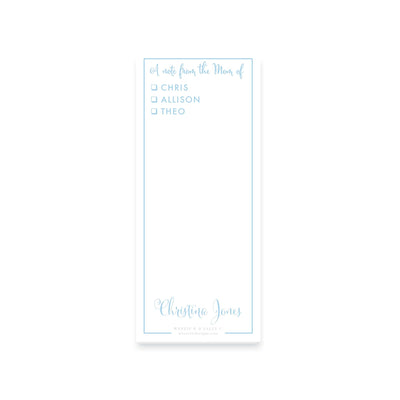 A Note From Mom In Curly Notepad