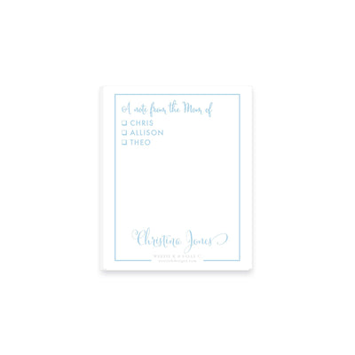 A Note From Mom In Curly Notepad