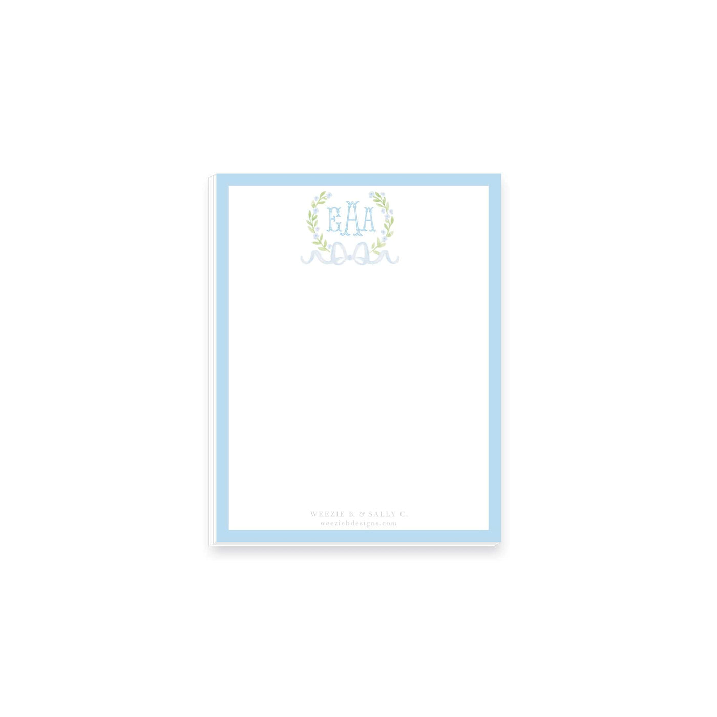 Sweet Watercolor Wreath and Bow Notepad