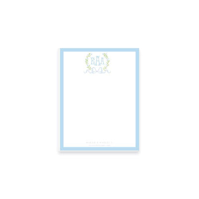 Sweet Watercolor Wreath and Bow Notepad