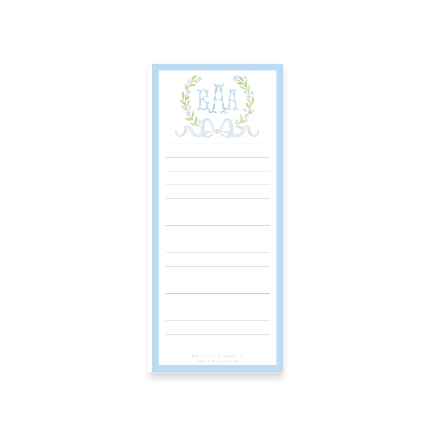 Sweet Watercolor Wreath and Bow Notepad