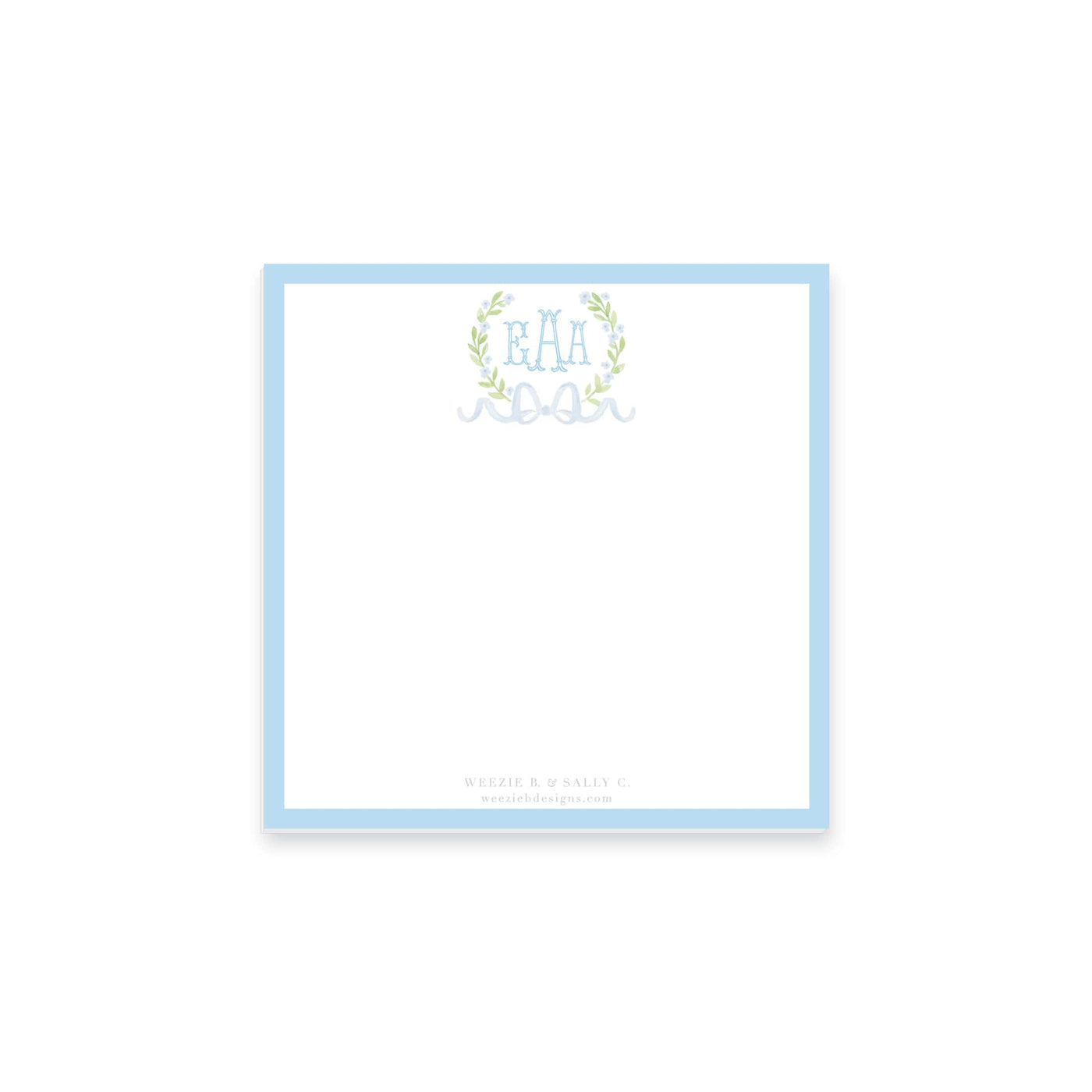 Sweet Watercolor Wreath and Bow Notepad