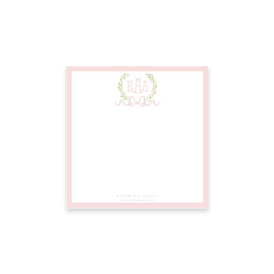 Sweet Watercolor Wreath and Bow Notepad