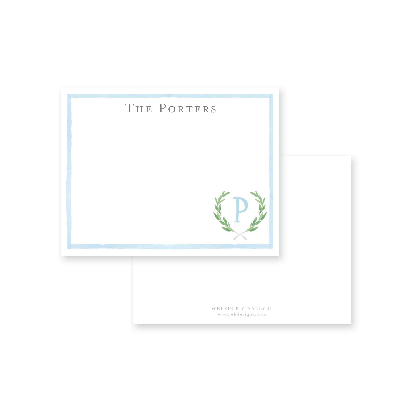 Olive Wreath Flat Note Card