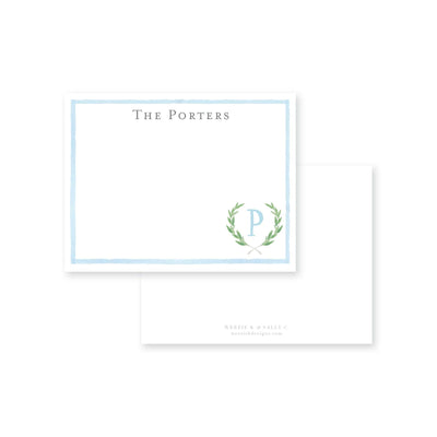 Olive Wreath Flat Note Card