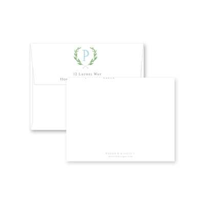 Olive Wreath Flat Note Card