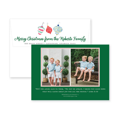 Heirloom Ornaments Horizontal Christmas Card