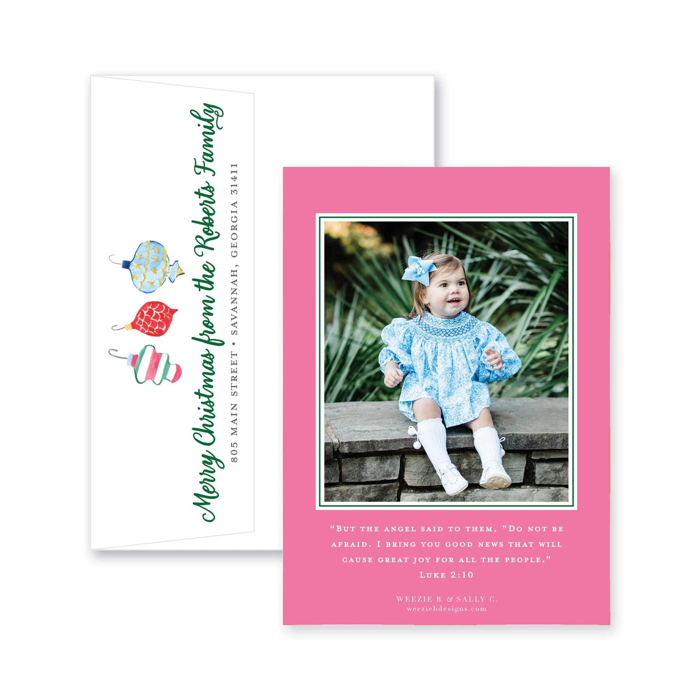 Heirloom Ornaments Vertical Christmas Card