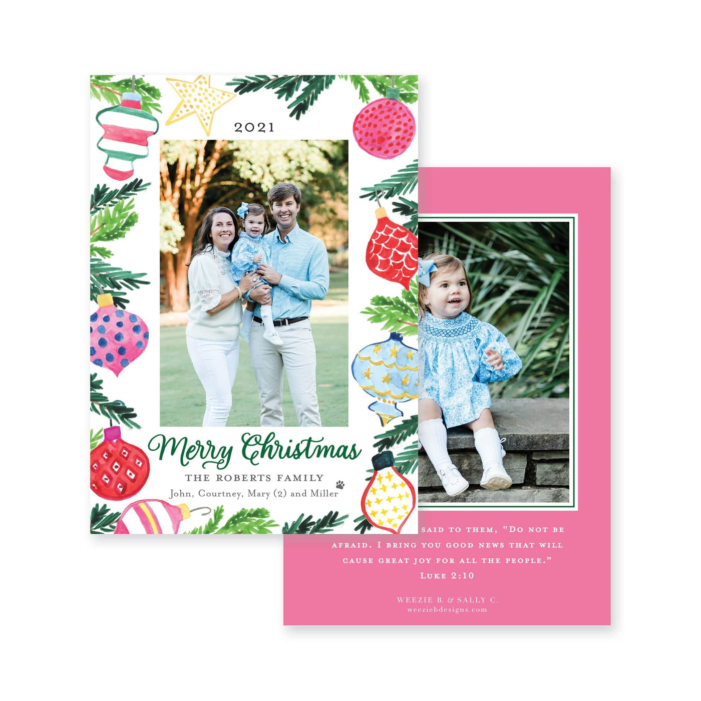 Heirloom Ornaments Vertical Christmas Card