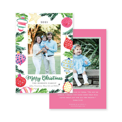 Heirloom Ornaments Vertical Christmas Card