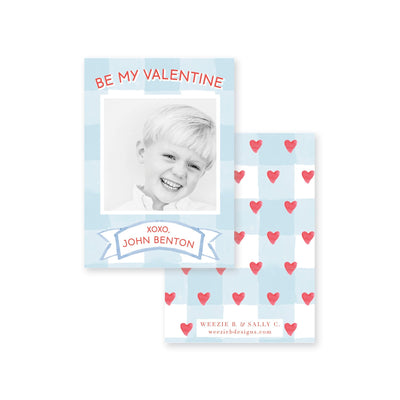 Gingham Hearts Photo Valentine