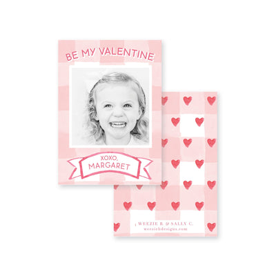 Gingham Hearts Photo Valentine
