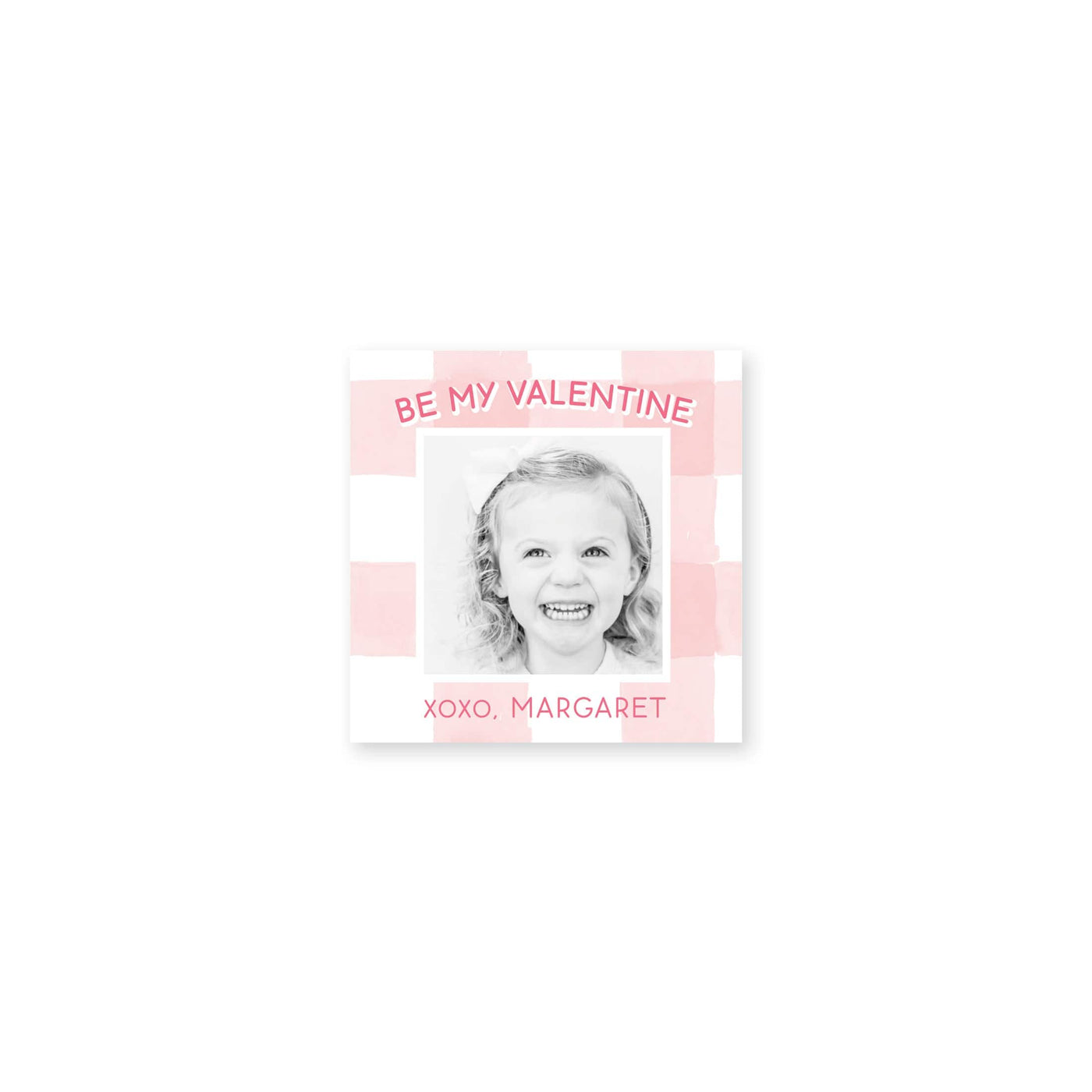 Gingham Hearts Photo Valentine