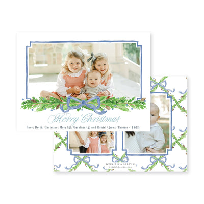Pine Trellis Horiztonal Christmas Card