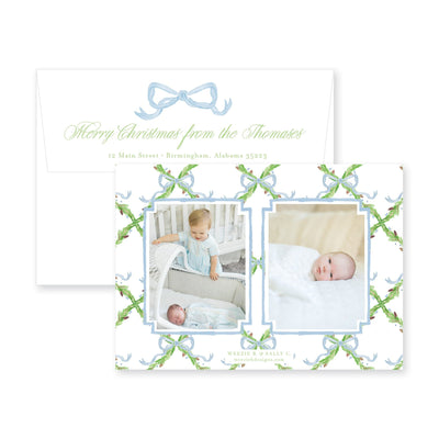 Pine Trellis Horiztonal Christmas Card