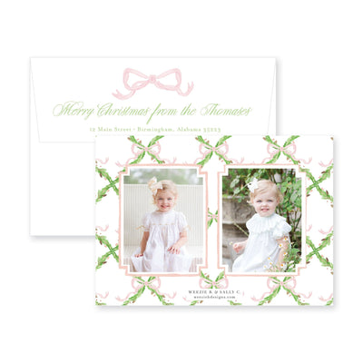 Pine Trellis Horiztonal Christmas Card