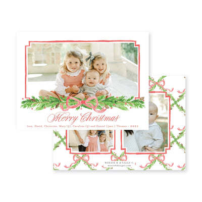 Pine Trellis Horiztonal Christmas Card