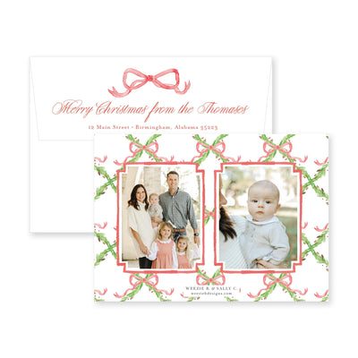 Pine Trellis Horiztonal Christmas Card