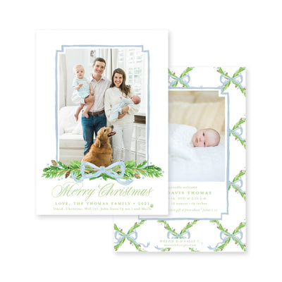 Pine Trellis Christmas Vertical Card