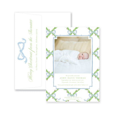 Pine Trellis Christmas Vertical Card