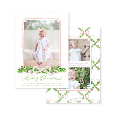 Pine Trellis Christmas Vertical Card