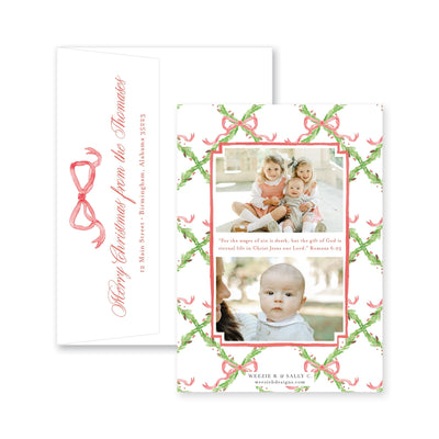 Pine Trellis Christmas Vertical Card