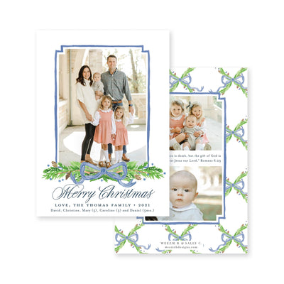 Pine Trellis Christmas Vertical Card