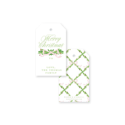 Pine Trellis Christmas Tag