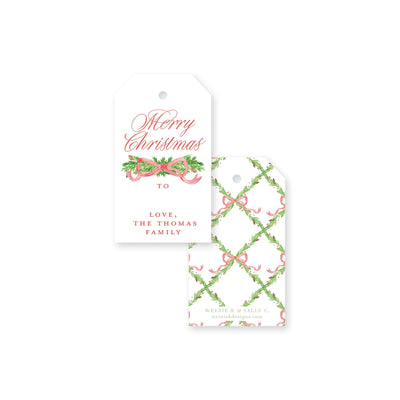 Pine Trellis Christmas Tag