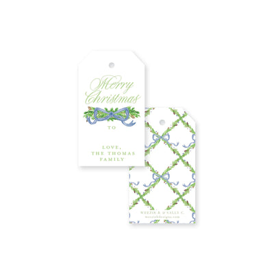 Pine Trellis Christmas Tag