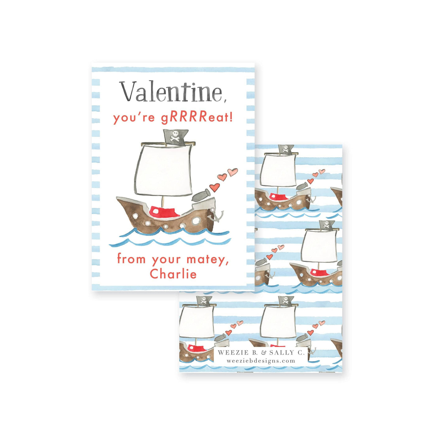 You're Grrrreat Pirate Valentines