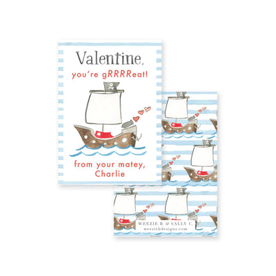 You're Grrrreat Pirate Valentines
