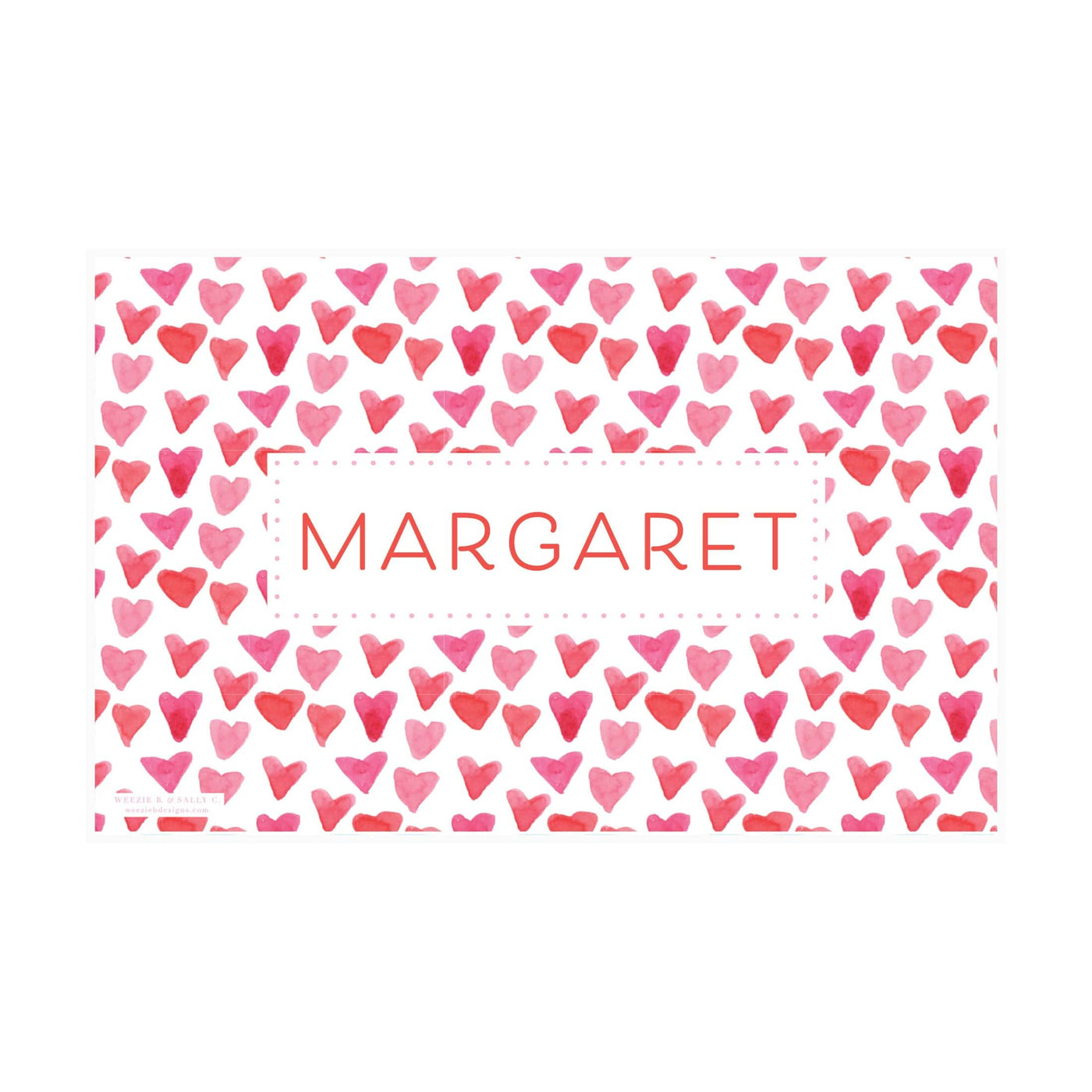 Watercolor Hearts Placemat