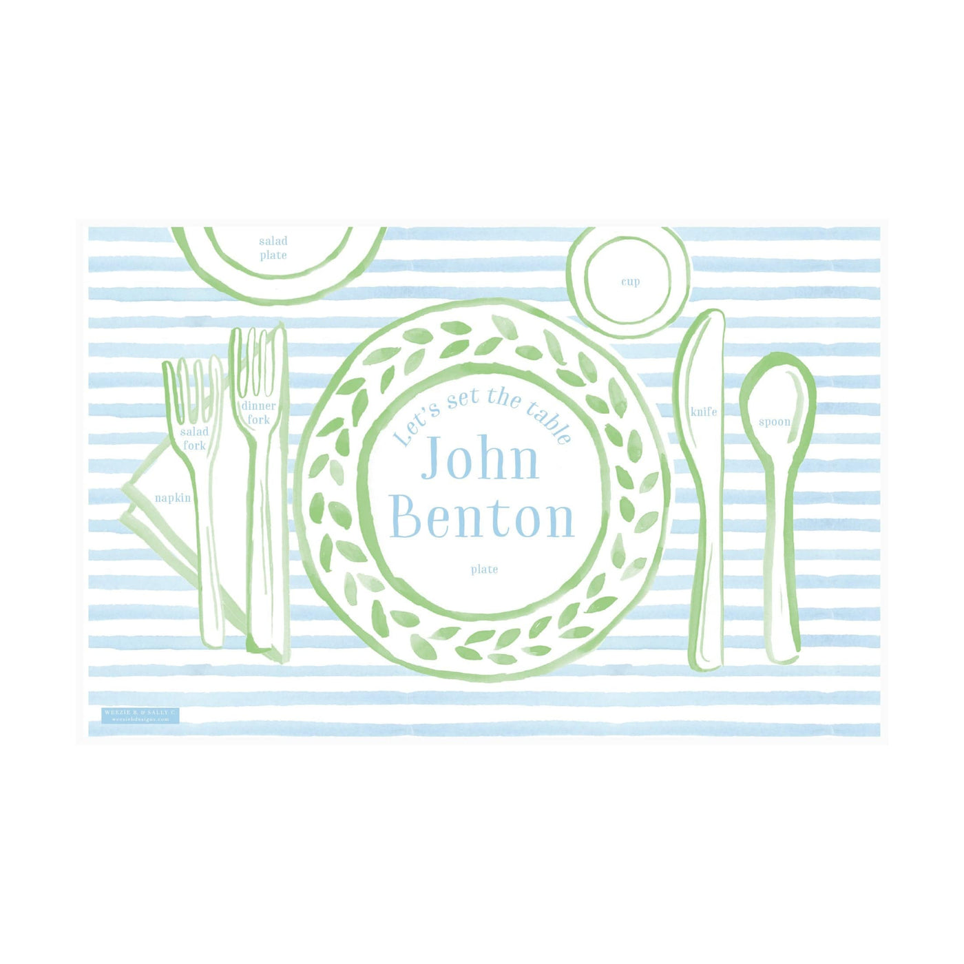 Weezie B. Designs | Place Setting Fun Placemat