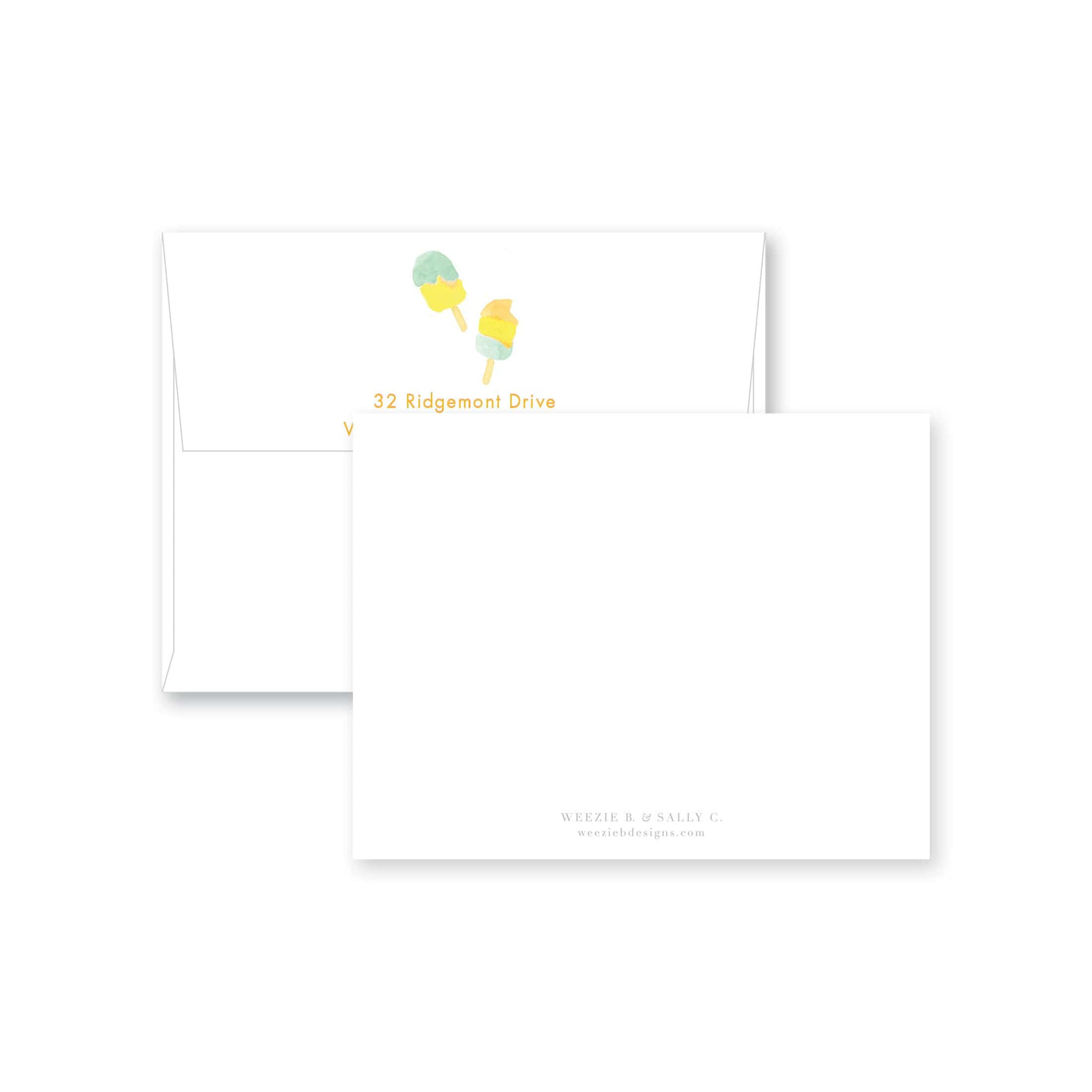 Popsicle Fill-In Flat Note Card